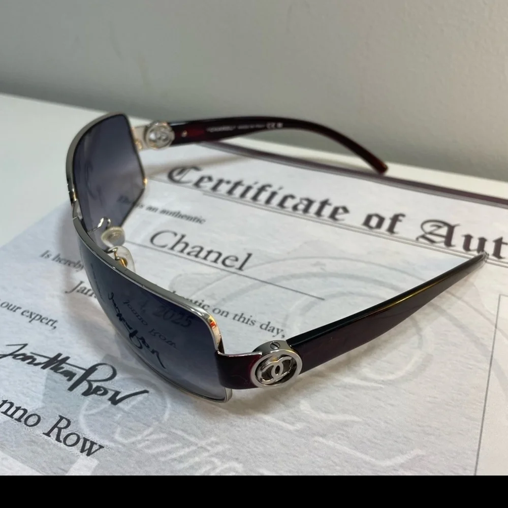 CHANEL Silver and Black Designer Sunglasses Sleek Sporty Design - Picture 3 of 6